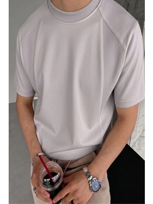 Genius Store  erkek Tişört Basic Bisiklet Yaka Tişört Rahat Kesim Dökümlü Günlük Spor Tshirt GARNİ-5050