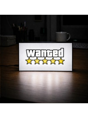 Gişe Arts Masa Lambası - Wanted Logo Adaptörlü Dekoratif & Hediyelik Lamba