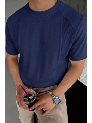 Genius Store  erkek Tişört Basic Bisiklet Yaka Tişört Rahat Kesim Dökümlü Günlük Spor Tshirt GARNİ-5050