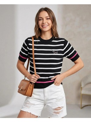 Luxetique Kadın Nakışlı T-Shirt