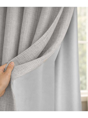 Fluiana Keten Blackout Fon Perde| Taş | Pilesiz | %100 Blackout Perde |güneş Geçirmez Keten