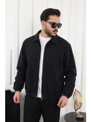 Comstar Erkek Mevsimlik Premium Siyah Oversize Bomber Ceket