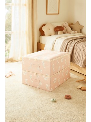 Ocean Home Textile 2'li Çocuk Odası Deniz Kızı Destekli Kutu Hurç Set 31 x 38 x 12 cm