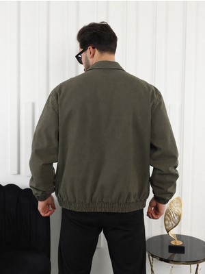 Comstar Erkek Mevsimlik Premium Haki Oversize Bomber Ceket