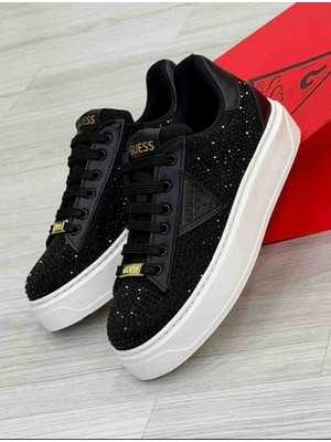 Evlium Guess Siyah Taşlı Kadın Sneaker