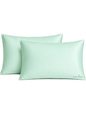 More Home Pamuklu Yastık Kılıfı (2 Adet) 50 x 70 cm Yeşili