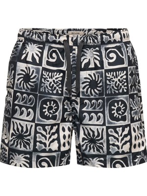Jack & Jones Only & Sons Onsprınt Erkek Deniz Şortu Desenli Rahat Yazlık Regular Fit