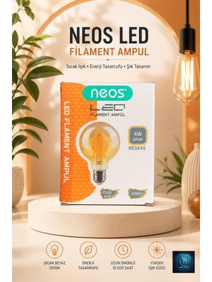 Mavi Concept LED Filament Rustik Armut Ampul 4W 2500K Sıcak Işık Uzun Ömürlü (15.000 Saat)