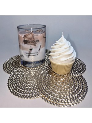 Shiny House Soya Mum Dekoratif Mum Seti – Latte Bardak Mum & Cupcake Mum