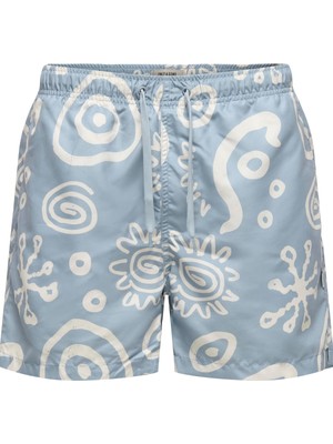 Jack & Jones Only & Sons Onsprınt Erkek Deniz Şortu Desenli Rahat Yazlık Regular Fit