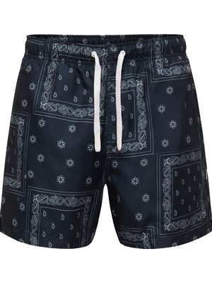 Jack & Jones Only & Sons Onsbasıle Life Erkek Deniz Şortu Desenli Rahat Yazlık Regular Fit