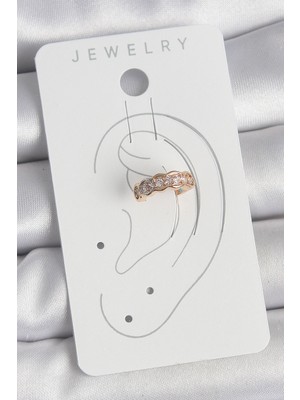 Youday Accessories Pirinç Gold Renk Zirkon Taşlı Kadın Kıkırdak Küpe