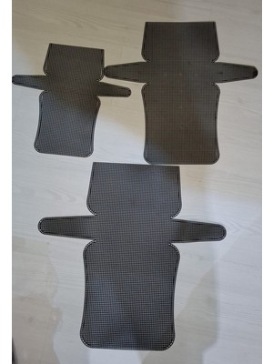 Renkli İlmekler Kadın Çanta Aksesuarı Siyah Kare Desenli Plastik Kanvas 25X50 Büyük Boy