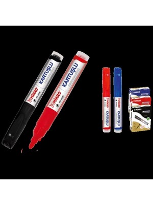 Özbience Mavi Tahta Kalemi Kartuşlu 12'li Paket, Güçlü ve Renkli Çizimler