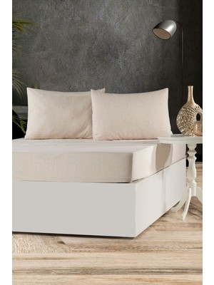 Tekstilla Rosa Lastikli Fitted Somon Renk Çift Kişilik Yastık Kılıflı Çarşaf Seti