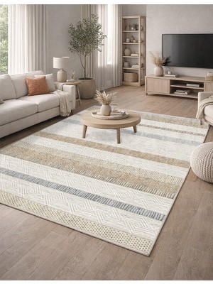 Lioara Home Iskandinav Modern Dijital Baskı Halı |  Yıkanabilir Kaymaz Taban Salon & Yatak Odası Halısı