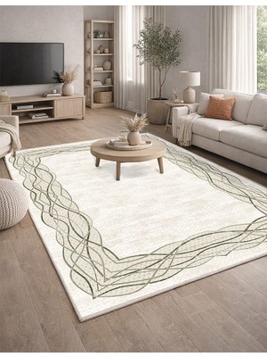 Lioara Home Modern Dijital Baskı Halı |  Yıkanabilir Kaymaz Taban Salon & Yatak Odası Halısı