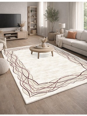 Lioara Home Modern Dijital Baskı Halı |  Yıkanabilir Kaymaz Taban Salon & Yatak Odası Halısı