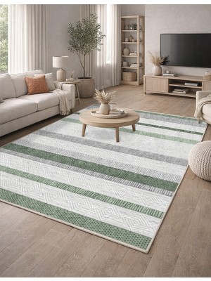 Lioara Home Iskandinav Modern Dijital Baskı Halı |  Yıkanabilir Kaymaz Taban Salon & Yatak Odası Halısı