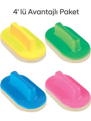 Özbience 575G Keçeli Yazı Tahtası Silgisi 4'lü Set, Pratik ve Temiz Kullanım