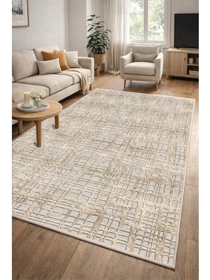Lioara Home Çizgili Modern Dijital Baskı Halı |  Yıkanabilir Kaymaz Taban Salon & Yatak Odası Halısı
