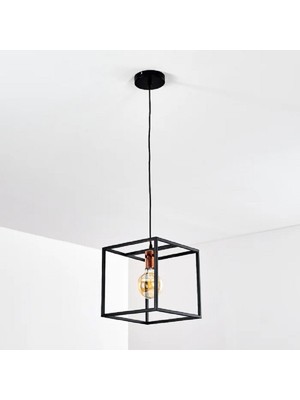 Riolight Riolıght Retro,modern,rustik Küp Metal Tekli Sarkıt Avize 25CM x 25CM