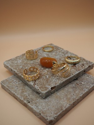Stelle Jewelry Ayarlanabilir Vintage & Modern Tasarım 6’lı Kombin Yüzük Seti