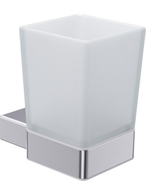 Line Bathroom Averta Diş Fırçalık (Buzlu Cam) Krom