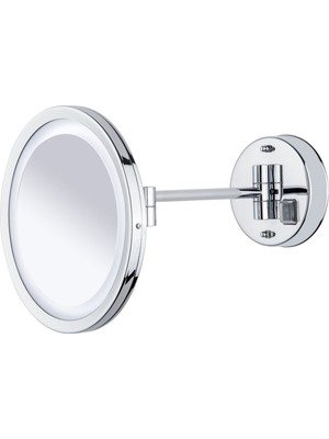 Line Bathroom Büyüteçli Ayna,çift Kollu,led Işıklı 3x Krom