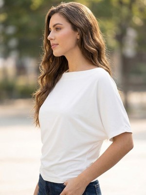 Mamizya Yarasa Kol Kayık Yaka Kadın T-Shirt