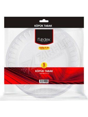 5 Adet Flodex Köpük Tabak Büyük 20 cm 5'li