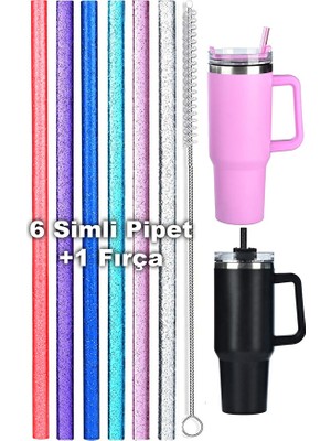 Stanley The Quencher H2.o 1.18L / 40OZ Termos Uyumlu Aksesuar 6'lı Pipet (Tüm Modeller ile Uyumlu)