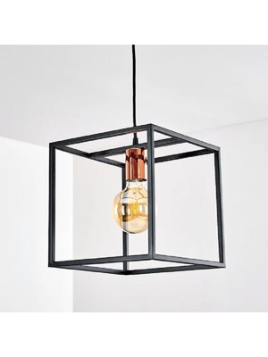 Riolight Riolıght Modern1,retro1,rustik1 Küp Metal Tekli Sarkıt Avize 25CM x 25CM