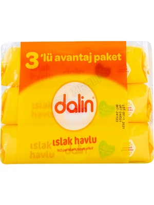 3 Adet Dalin Islak Havlu 3 Al 2 Öde