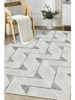 Lioara Home Çizgi Modern Dijital Baskı Halı |  Yıkanabilir Kaymaz Taban Salon & Yatak Odası Halısı