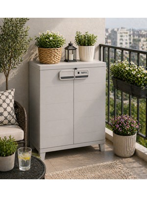 Csb Store Suya Dayanıklı Plastik Dolap – Balkon, Teras ve Banyo Için Çok Amaçlı Sandık