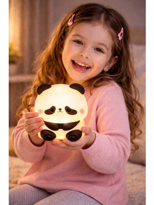 Linalp Silikon Panda Gece Lambası Şarjlı LED Çocuk ve Bebek Odası Uyku Lambası Dekoratif Masa Lambası 960054365724 Masa ve Gece Lambası