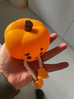 Linalp Silikon Balkabağı Gece Lambası Şarjlı LED Çocuk Bebek Odası Uyku Lambası Dekoratif Masa Lambası Mini 9600321235894 Masa ve Gece Lambası