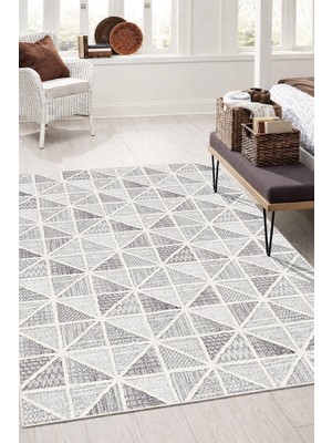 Lioara Home Modern Geometrik Desenli Bej Halı | Iskandinav Stil Kaymaz Taban Salon & Yatak Odası Halısı