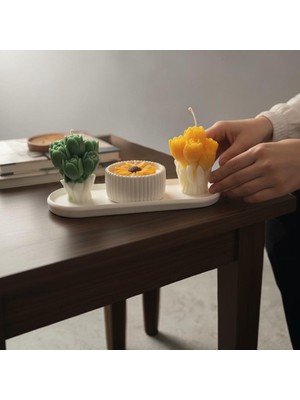 sperolis Dekoratif 4lü Mum Set Kokulu El Yapımı Hediyelik ve Özel Günler