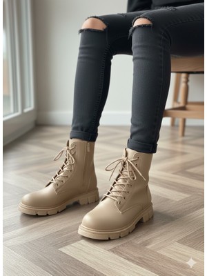 Tuba Toptaş Bağcıklı Bej Bot 37