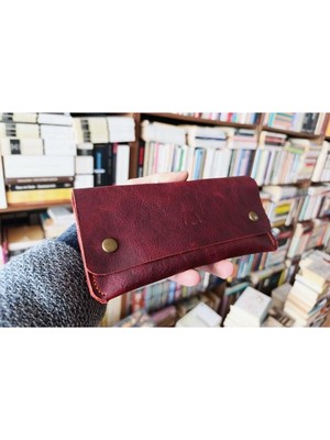Mahfuz Gerçek Deri Tamamen El Emeği Kadın Cüzdan 22CM*8CM * 1 Kağıt Para Alanı 1 Kart Bölmesi