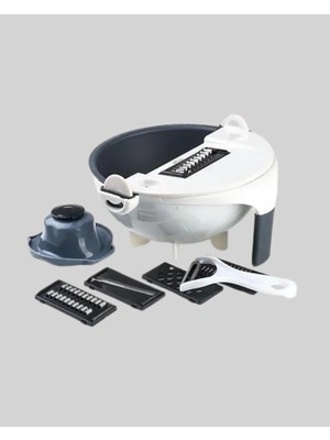 Aczagül Butik 5 Fonksiyonlu Döner Süzgeçli Rende ve Dilimleyici Aparat