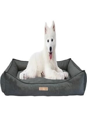 Cekar Store Kedi Yatağı-Köpek Yatağı-Fermuarlı-Yıkanabilir-Silinebilir-Yerli Üretim (Antrasit Gri, X-Large)