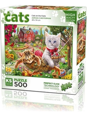 Senka Mey Ithalat® 20043 Kediler Çiftlikte 500 Parça Puzzle -Ks Puzzle