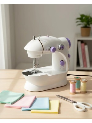Aczagül Butik Mini Ev Tipi Dikiş Makinesi Pedallı Elektrikli Taşınabilir