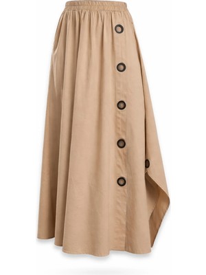 5in1Canpolat Camel Halka Detaylı Pantolon Etek 39572