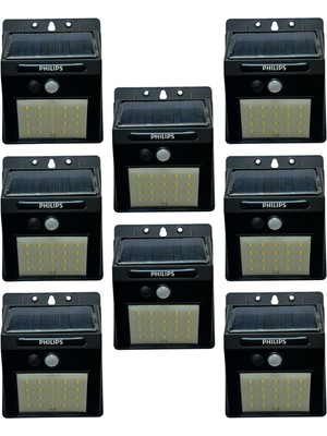 (8 Adet) Philips 5W Beyaz Işık (6500K) Güneş Panelli Duvar Armatür