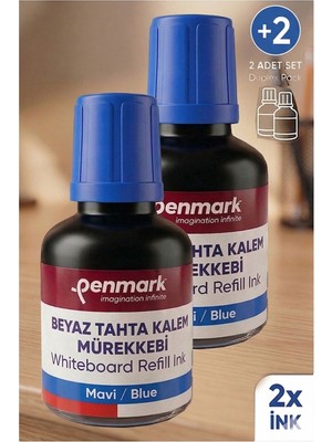 Özbience Mavi Yazı Tahta Kalemi Mürekkebi 30 Ml, 2’li Set, Kolay Silinir, Dolumlu