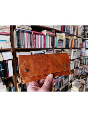 Mahfuz Gerçek Deri Tamamen El Emeği Kadın Cüzdan 22CM*8CM * 1 Kağıt Para Alanı 1 Kart Bölmesi DAK96